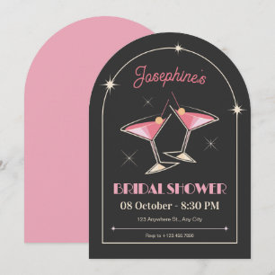 Invitation Vintage Cocktail étincelante douche nuptiale
