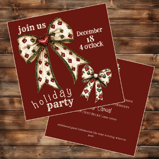 Invitation vintage Coquette Bow Holiday