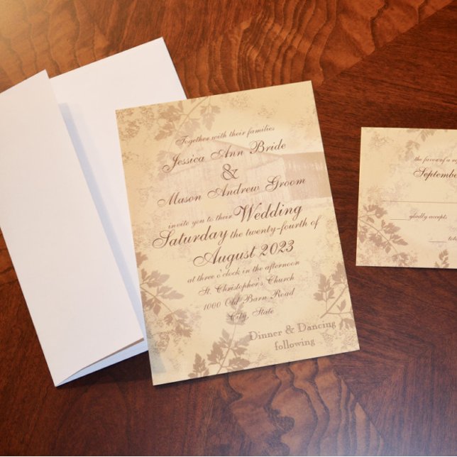 Invitation Vintage Country Barn Mariage (Créateur téléchargé)