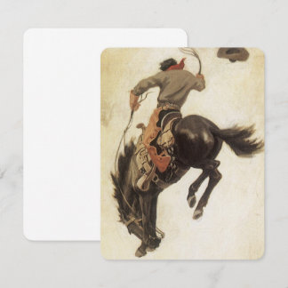 Invitation Vintage Cowboy, Bronco Buster Study par NC Wyeth