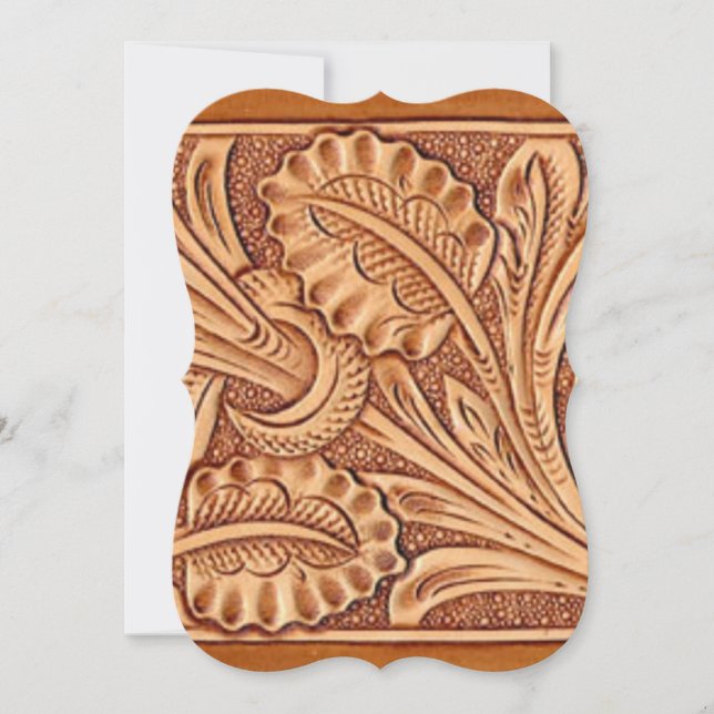 Invitation vintage cowgirl mode sud-ouest cuir (Devant)