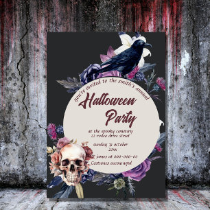 Invitation vintage crâne gothique halloween éffrayant