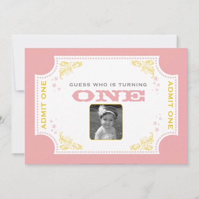 Invitation vintage d'anniversaire de cirque de (Devant)