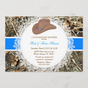 Invitation vintage de baby shower de Camo de pays