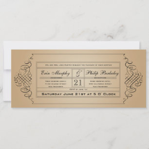 Invitation vintage de billet de mariage