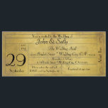 Invitation vintage de billet de mariage de style<br><div class="desc">Invitation vintage de billet de style de mariage.</div>