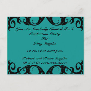 Invitation vintage de boucles noires