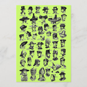 Invitation vintage de casquettes