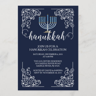 Invitation vintage de célébration de Menorah