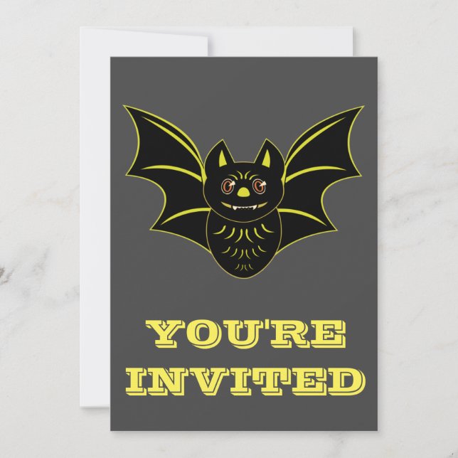 Invitation vintage de chauve-souris (Devant)