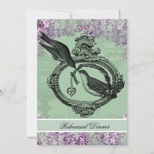 Invitation vintage de dîner de répétition de (Devant)