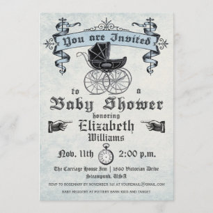 Invitation vintage de douche de bébé