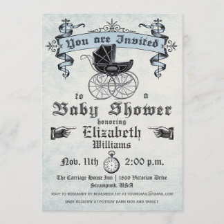 Invitation vintage de douche de bébé