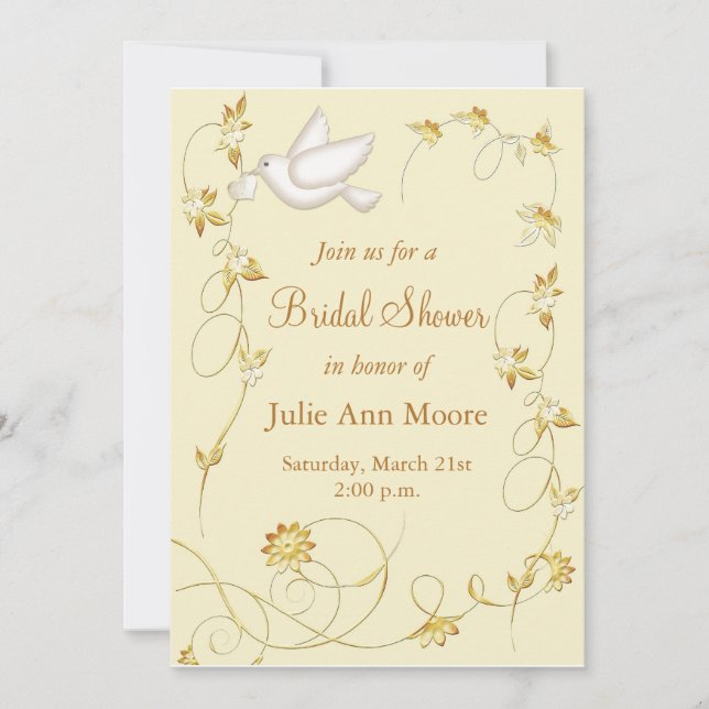 Invitation vintage de douche nuptiale (Devant)