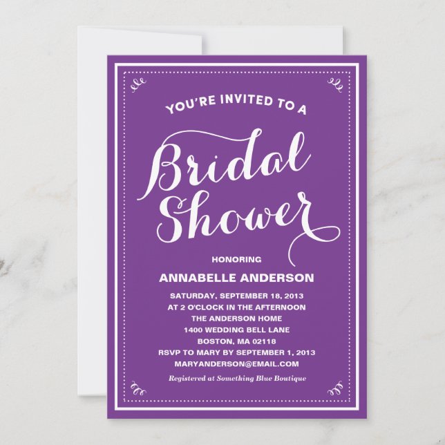 Invitation vintage de douche nuptiale (Devant)