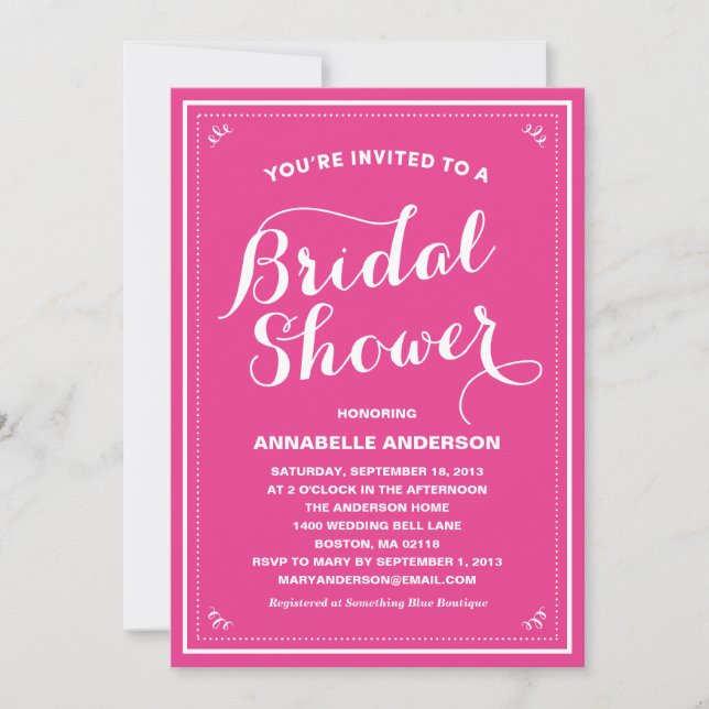 Invitation vintage de douche nuptiale (Devant)
