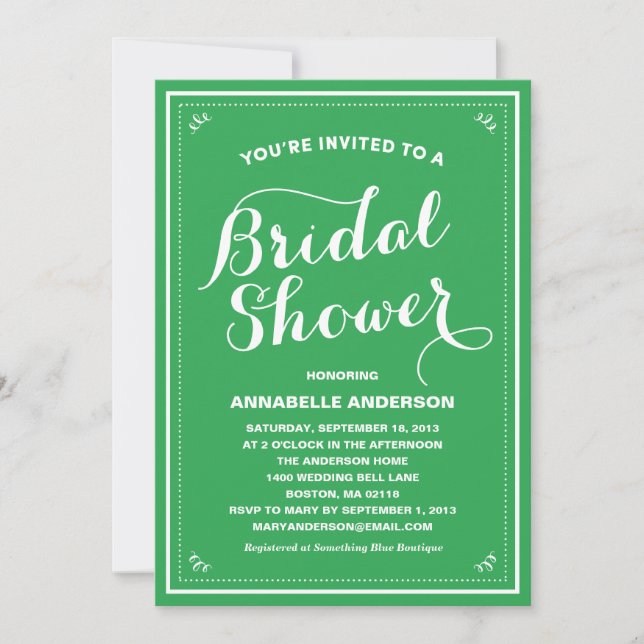 Invitation vintage de douche nuptiale Chalkboard (Devant)