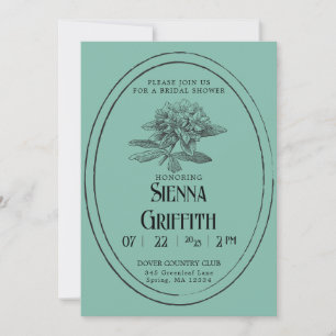 Invitation vintage de douche nuptiale   Turquoise 