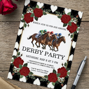 Invitation Vintage de Fête de Derby de Course de C