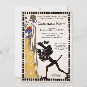 Invitation vintage de fête de Noël personnalisable