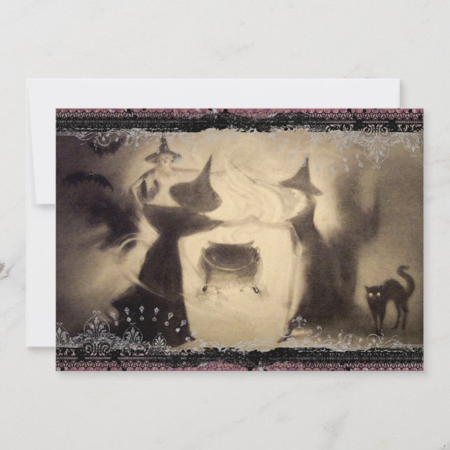 Invitation vintage de Halloween (Devant)