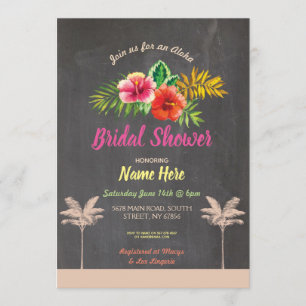 Invitation Vintage de la Fête de l'mariée d'Aloha