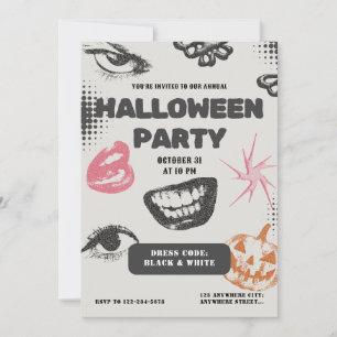 Invitation Vintage de la fête d'Halloween adulte