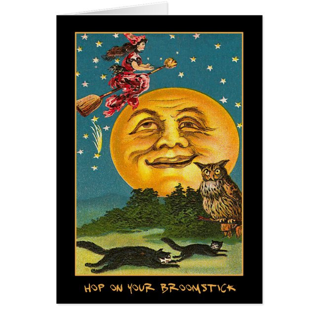 Invitation vintage De La Fête D'Halloween Avec Un  (Devant)