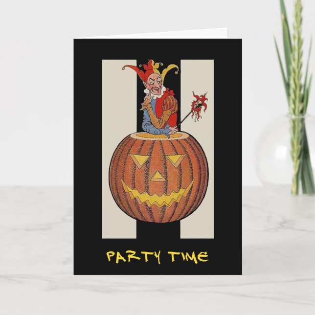 Invitation vintage De La Fête D'Halloween Avec Un  (Devant)