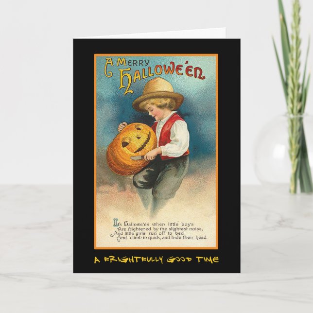 Invitation vintage De La Fête D'Halloween Avec Un  (Devant)