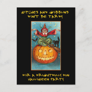 Invitation vintage De La Fête D'Halloween Avec Un