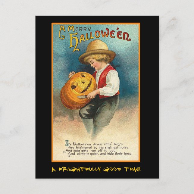 Invitation vintage De La Fête D'Halloween Avec Un  (Devant)