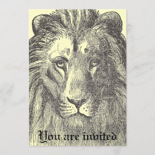 Invitation vintage de lion