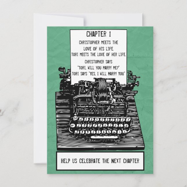 Invitation Vintage de machine à écrire (Devant)