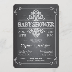 Invitation vintage de neutre de baby shower de