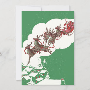 Invitation vintage de Noël pour la veille de Noël