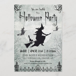 Invitation vintage de partie de Halloween de