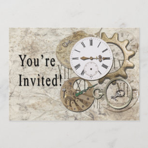 Invitation vintage de partie de Steampunk