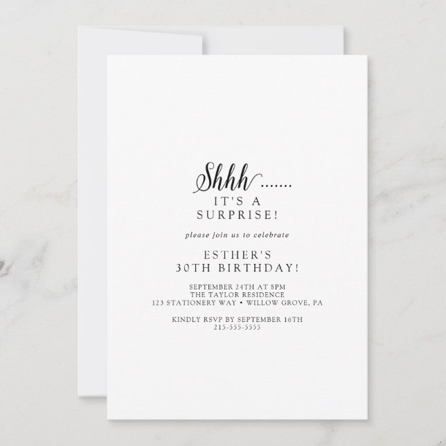 Invitation vintage de partie surprise de script (Devant)