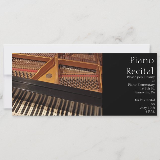 Invitation vintage de piano (Devant)