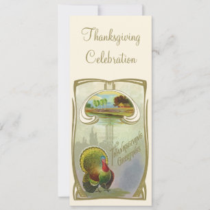 Invitation Vintage de Salutations de Thanksgiving