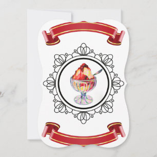 invitation vintage de sundite crème glacée