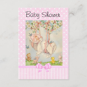Invitation vintage de transport de bébé rose et bl