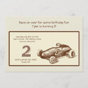 Invitation vintage de voiture de course