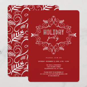 Invitation Vintage Déco Cadre Classique Fête de Vacances Invi