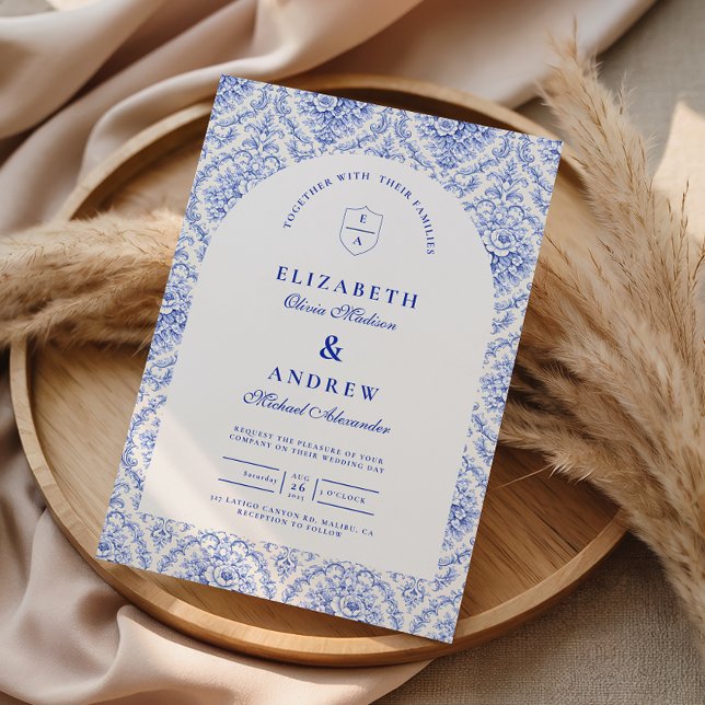 Invitation Vintage Delft Porcelain Style Wedding (Créateur téléchargé)