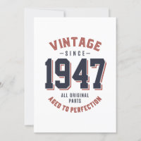 Vintage depuis 1947 Cadeau d'anniversaire