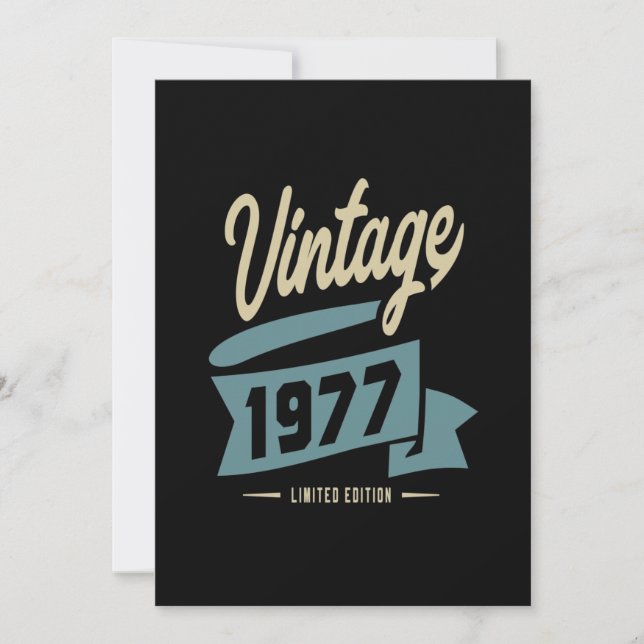 Invitation Vintage Depuis 1977 Cadeau Anniversaire (Devant)
