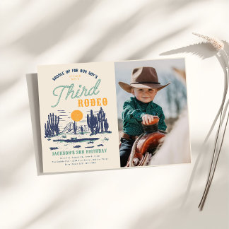 Invitation Vintage Désert Western Wild West 3e anniversaire