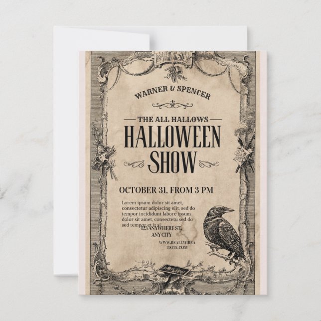 Invitation vintage d'Halloween (Devant)